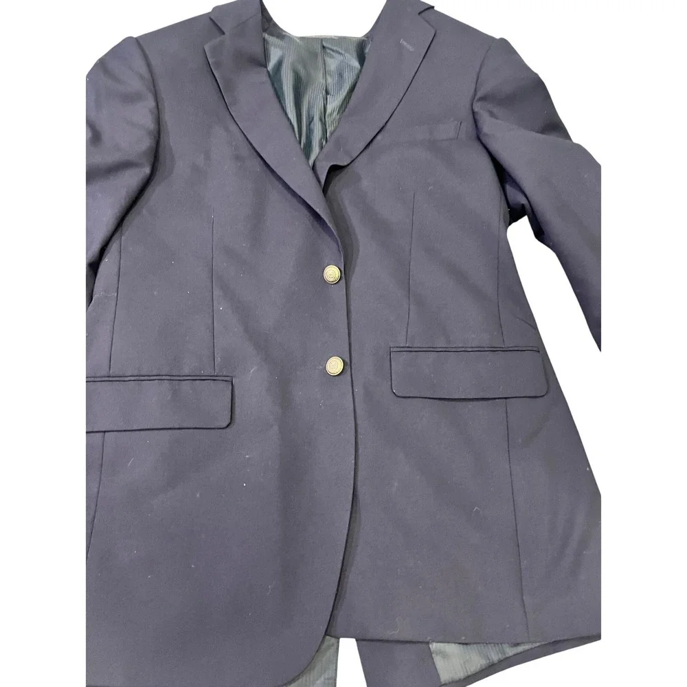 Saddlebred Performance Navy Blazer Sport Coat Mens Large Gold Button‎ Preppy